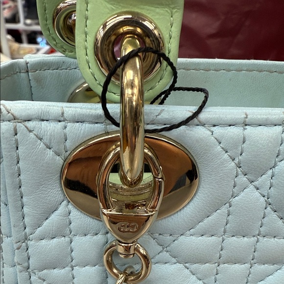 Dior Pastel Green and Light Blue Quilted Mini Bag - Picture 8 of 15